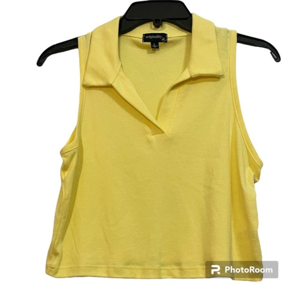 Originality Yellow “popcorn” Crop Top